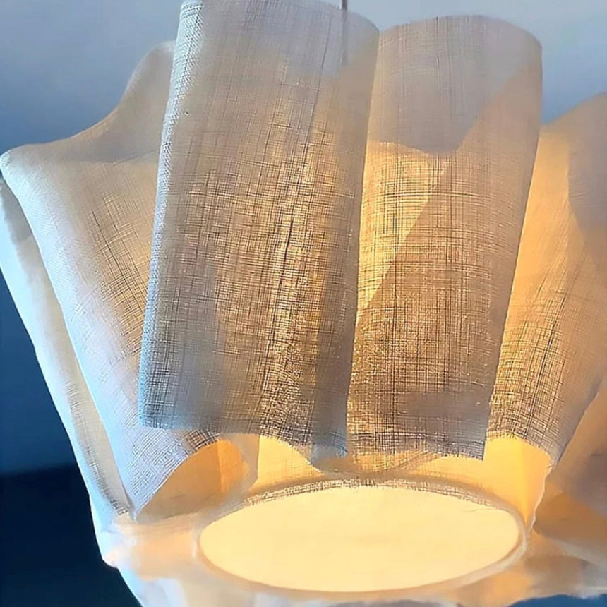 Underside of the pleated shade showing the inner ring
