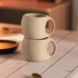 Hana Zen Ceramic Coffee Cup Set stainless steel spoon detail - OpalDwell