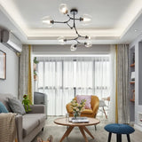 LustraNova Chandelier Metal Frame Glass Sphere Detail - OpalDwell
