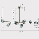 LustraNova Glass Bubble Pendant Light With Branching Arms Ambient Lighting - OpalDwell
