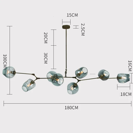 LustraNova Glass Bubble Pendant Light With Branching Arms Ambient Lighting - OpalDwell