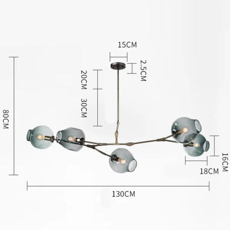LustraNova Glass Bubble Pendant Light With Branching Arms Ambient Lighting - OpalDwell