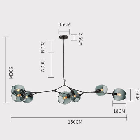 LustraNova Glass Bubble Pendant Light With Branching Arms Ambient Lighting - OpalDwell