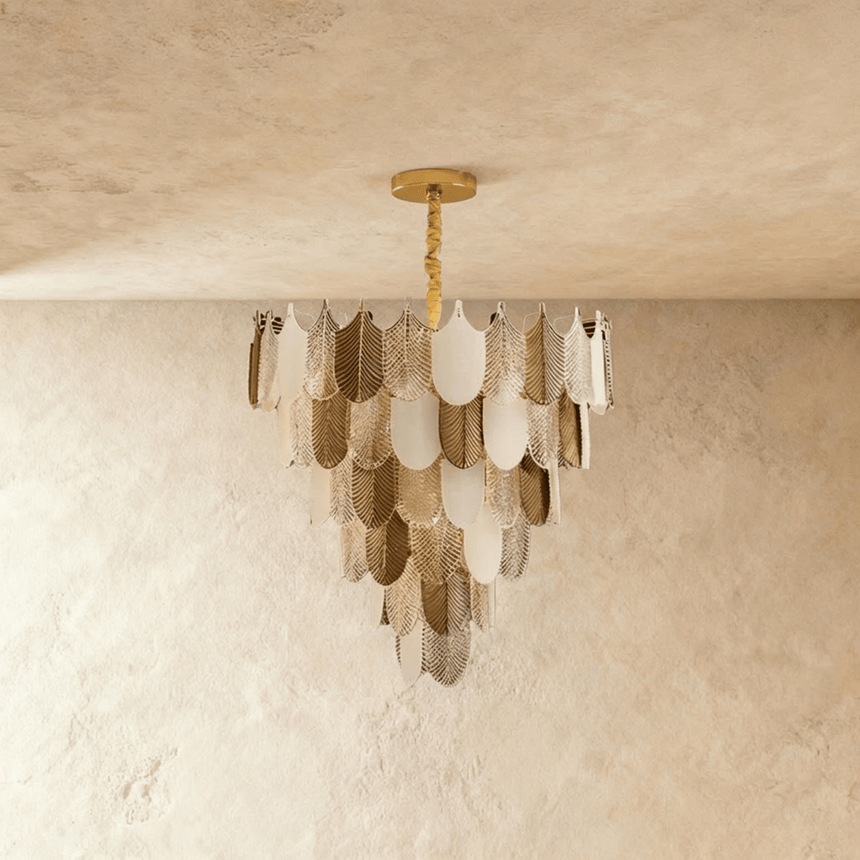 The round version switched off, showing the gold and white shades side by side