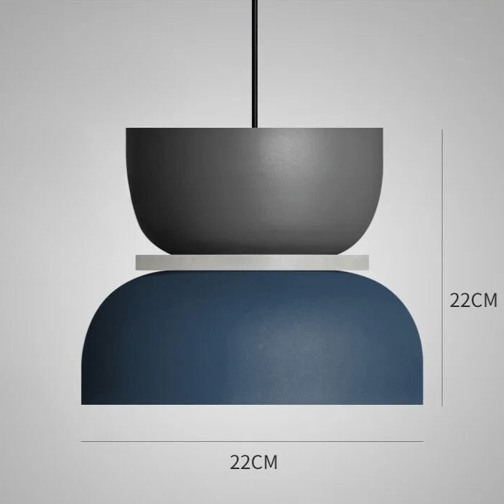 White pendant lamp side profile detail view