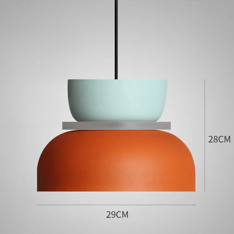 White pendant light side angle view