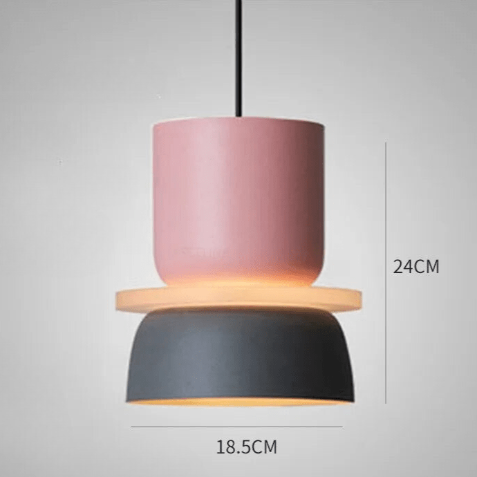 Metal pendant light close-up angle view