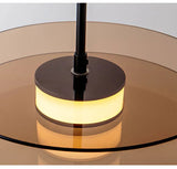 Close view of the opal ring held between the two glass discs