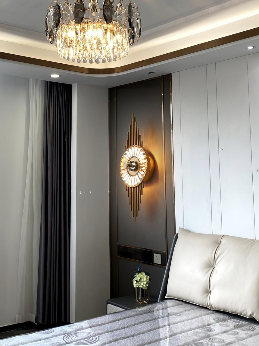 Modern wall sconce in stainless steel and glass