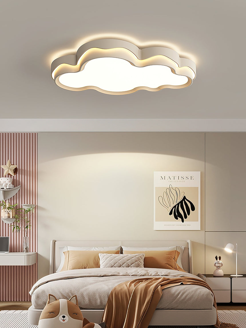 Side profile of the cloud ceiling fixture showing its 3.5 inch depth against the ceiling