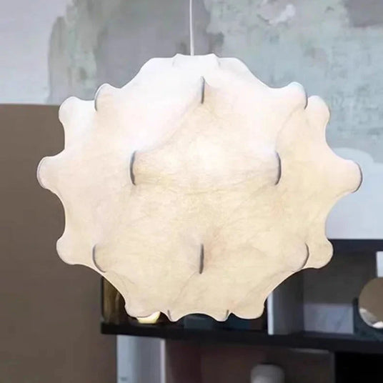 Cloud shade lit from inside showing the ribs of the frame