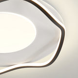 Close view of the dark outline edge against the lit acrylic shade