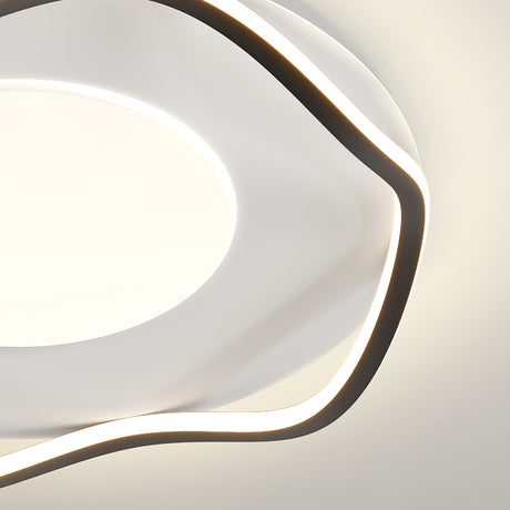 Close view of the dark outline edge against the lit acrylic shade