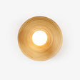 Coastal wall sconce, concentric bamboo rings around a white glass orb