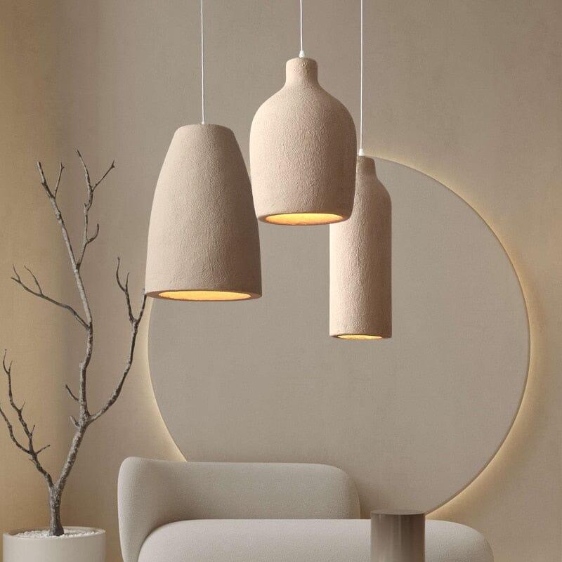 Tapered resin shades hung in front of a lit arch