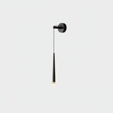 The black finish on a pale gray background