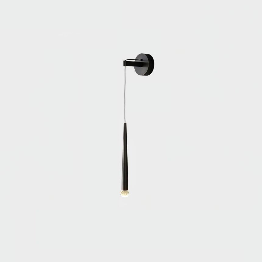 The black finish on a pale gray background