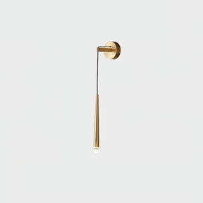 The brass finish on a pale gray background