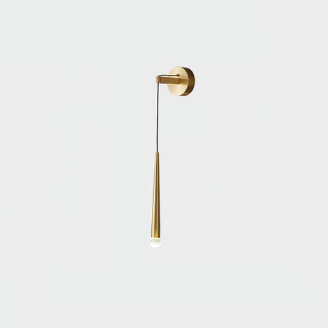 The brass finish on a pale gray background
