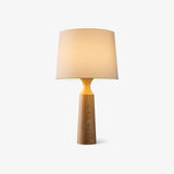 Full view of the console table lamp in light wood, plain ground
