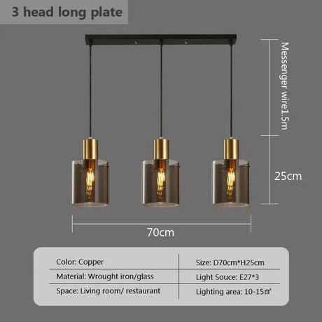 The three head version drawn with the 70 cm plate and the 150 cm drop marked