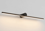 The black bar lit at an angle, a continuous line of light along its underside