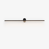 Cordless wall sconce, an ultra slim black bar with a round mount at its middle