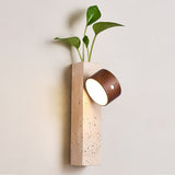 Dark walnut head on a travertine bar seen from a slight angle, unlit