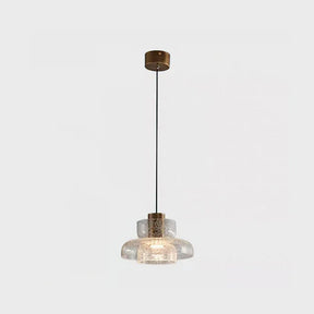The clear crackle glass shade seen alone on a plain pale background