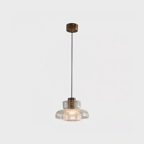 The clear crackle glass shade seen alone on a plain pale background
