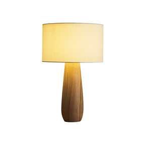 The light wood version of the cream table lamp, front view