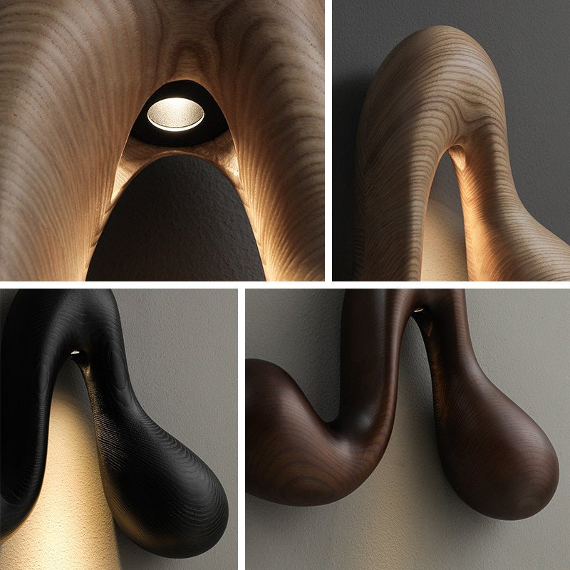 Detail views of the curve, the opening underneath and the lit source
