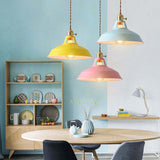 Colorful Metal Pendant Light Overhead View