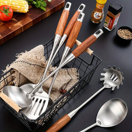 Rust and corrosion resistant kitchen utensil set