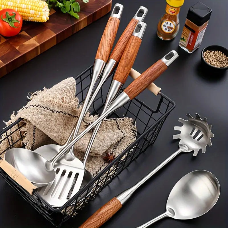 Rust and corrosion resistant kitchen utensil set