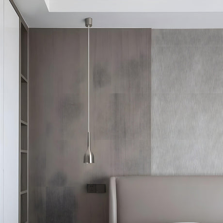 Metal pendant lamp streamlined form close-up