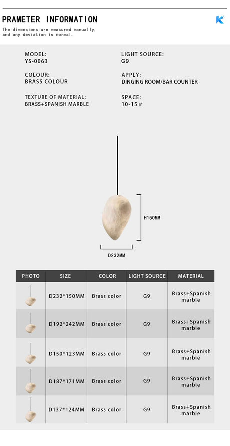 Lumera Marble Rock Light for Living Room