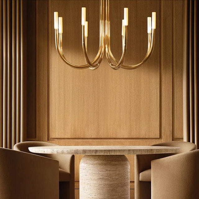 metal chandelier led round design for dining room