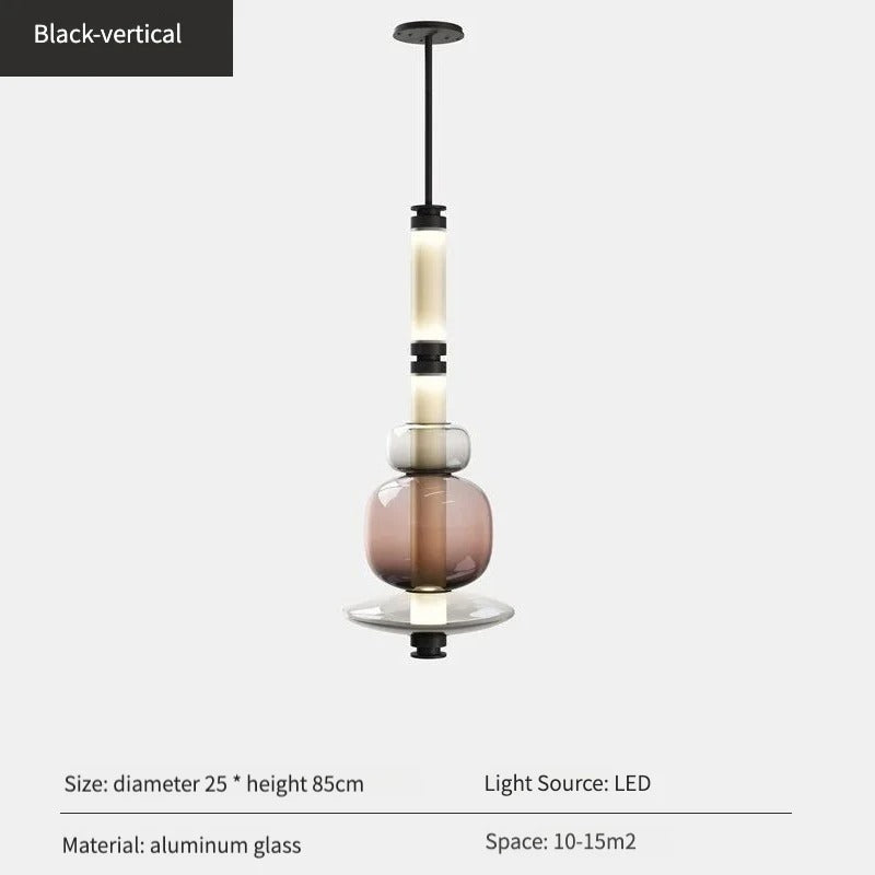 The black version shown with its two metal sections and three glass beads
