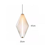 The white diamond drawn with its 47 cm height marked
