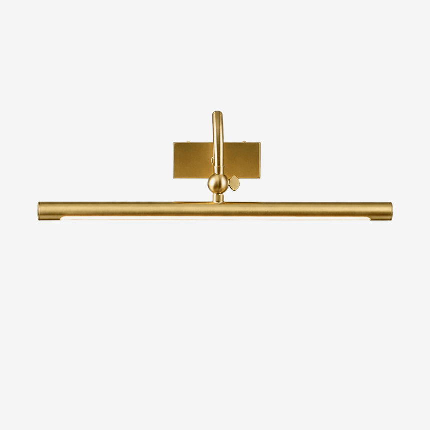 Slim brass bar carried on a short stem with a ball joint at its head