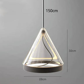 The single cone drawn with its 28 cm width and 32 cm height marked