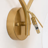 The gold wall plate and stem with a G4 bulb shown beside it