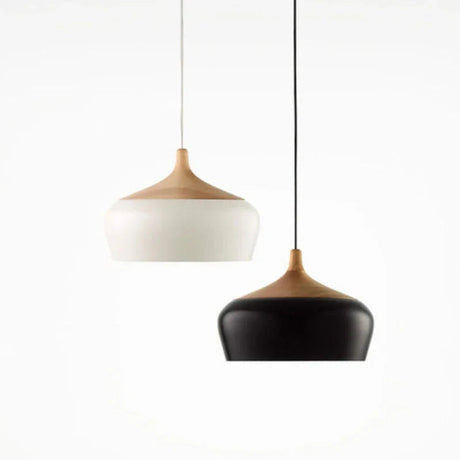 White and black domes hung side by side