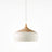 White dome with its wood collar on a plain background