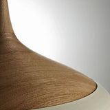 Close view of the turned wood collar at the top of the shade