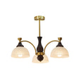 The three light build, three ribbed domes on a dark wood column