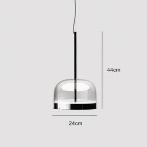Dimension card for the 24 cm dome in smoked glass