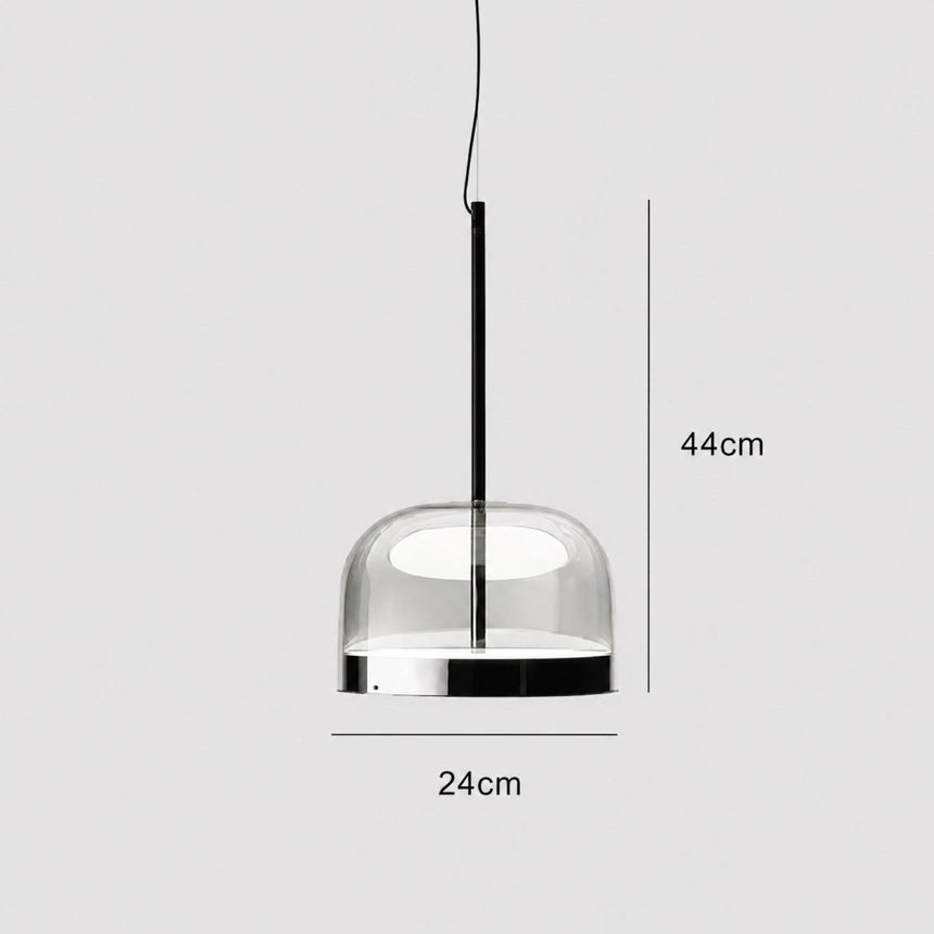 Dimension card for the 24 cm dome in smoked glass