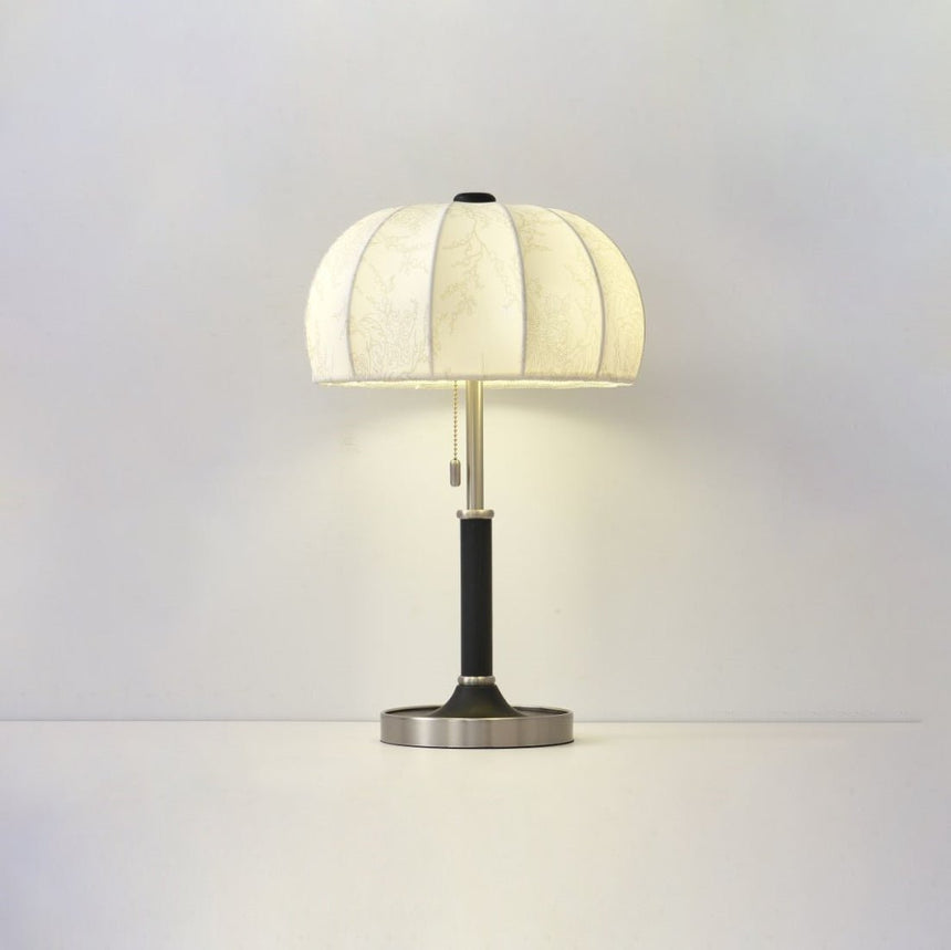 Segmented dome lamp lit, the seams between the panels showing